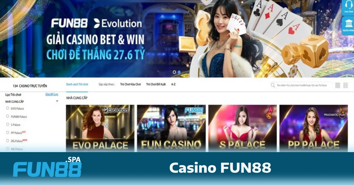 Để mang đến trải nghiệm chơi game chất lượng nhất, Casino FUN88 hợp tác với nhiều nhà cung cấp phần mềm hàng đầu thế giới.